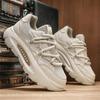 Four seasons can wear men's casual, comfortable and breathable solid color thick-soled lace-up versatile daily men's sports trendy shoes