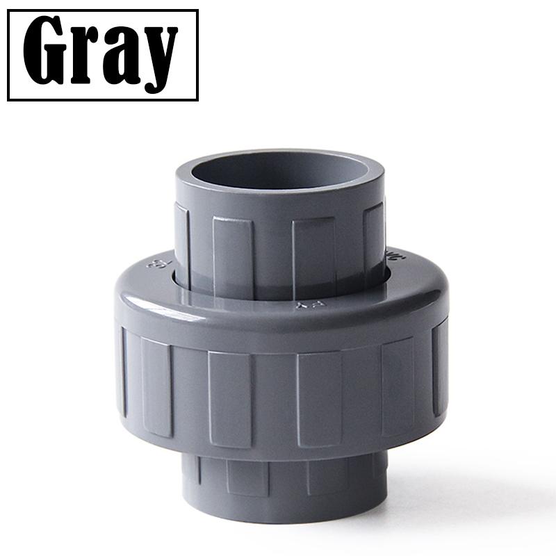 5Pcs/Lot Inner Dia20~90mm PVC Union Connector Aquarium Tank Water Supply Tube Socket Coupling Joints Garden Irrigation Fittings (Grey,Inner Dia 20mm) серый