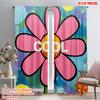 2pcs 2D Flat Printing Window Curtains Floral Cool Polyester Without Electricity Family Party Use for Home & Party Decoration