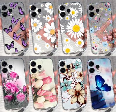 Clear TPU Case For Oppo Reno15 14 Pro 15F 14F Realme 15 15T 15X 14T 14X C71 C85 Casing Elegant Butterfly Floral Pattern Anti Slip Shell For Oppo Cover