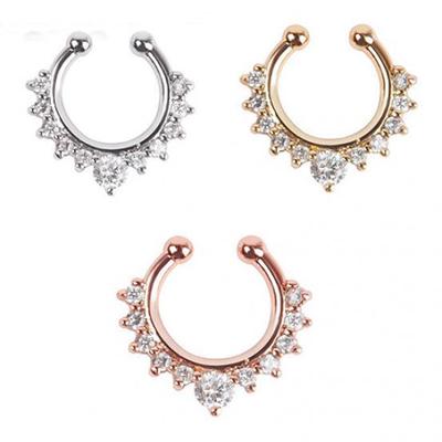 1Pc Fake Septum Clicker Nose Ring Non Piercing Hanger Clip On Jewelry