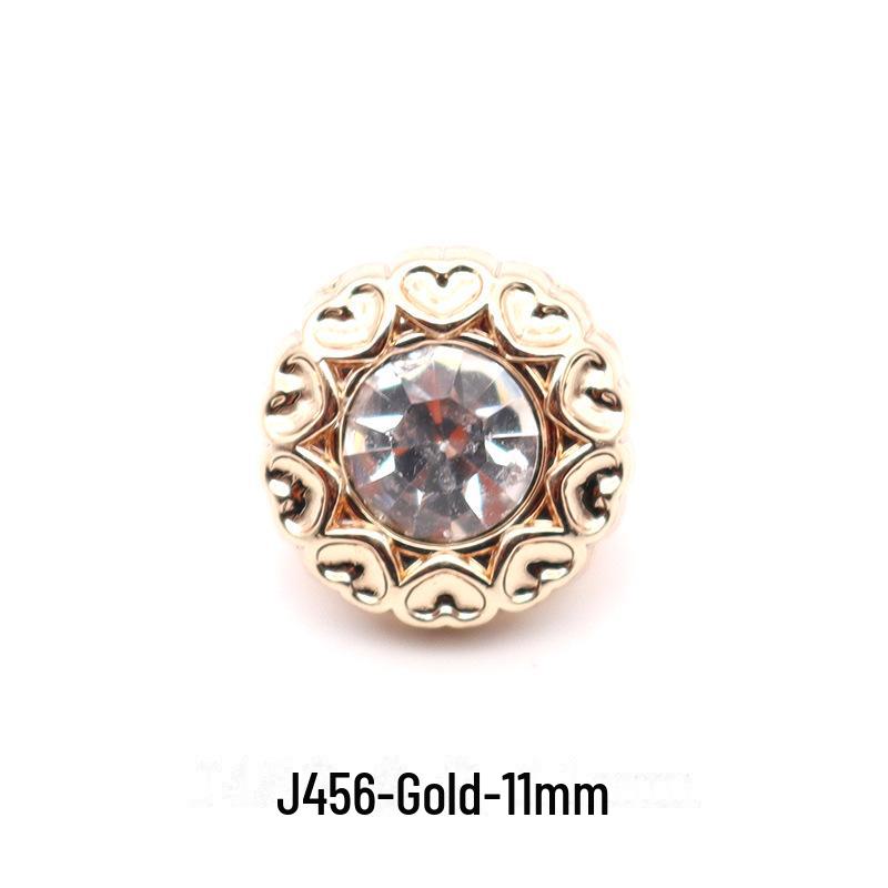 Hochwertiges Metall und goldfarbene Glas-Diamantknöpfe: Premium Hemd-, Kragen- und Woll-Cardigan-Knöpfe