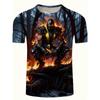 3D Graphic T-Shirt for Men- Bold Flame and Forest Portrait Design,