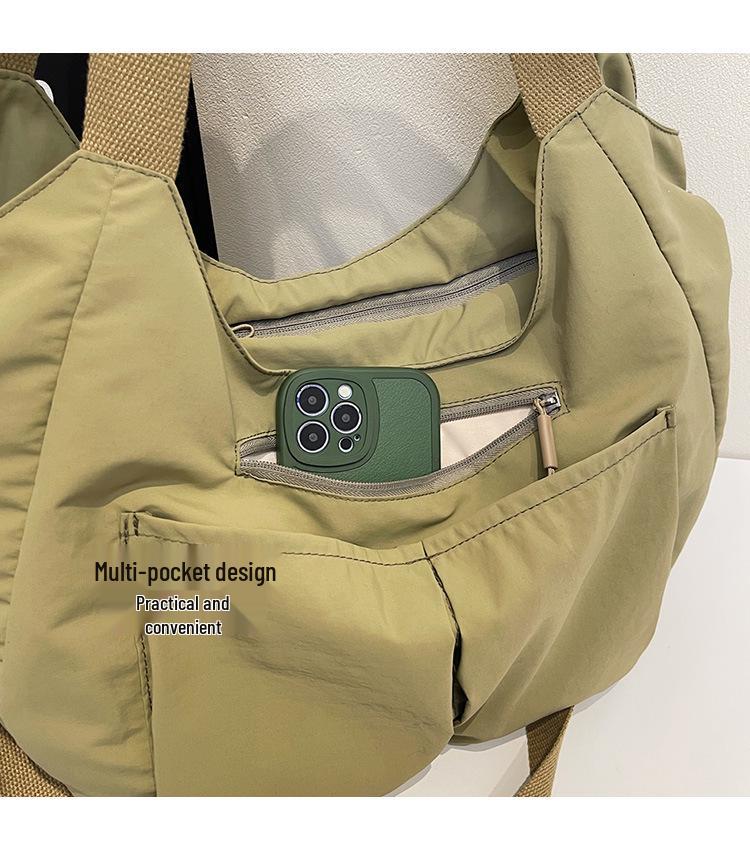 Autumn Women's High-End Large Capacity Tote & Crossbody Pleated Handbag