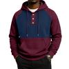 Men's Trendy Casual Hooded Sweatshirt with Color Block Pockets for Everyday Sports