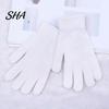 Wind Resistant Acrylic Thermal Gloves Winter for Men Women, Thickened Velvet Lined Mittens, Knit Five Finger High Elasticity Cold Weather with Elastic