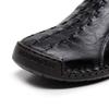 Men's Leather Side-Zip Martin Boots - Large Size, Spring/Autumn, Hand-Stitched, Outdoor Casual, Mid-Top Shoes