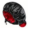 Satin nightcap double button adjustment satin nightcap, women's beauty hair care cap, shower cap