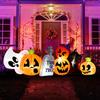 Joyfy 8 Ft Halloween Inflatables Characters Long Light Up Pumpkin Ghost Cat Tombstone Halloween Blow Up Yard Decorations