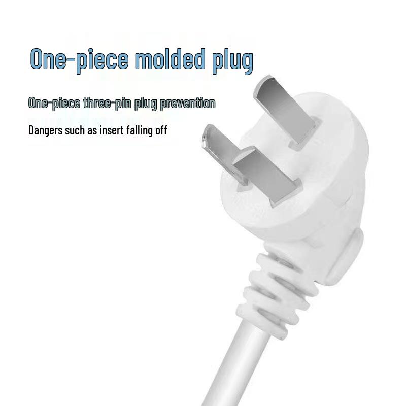 Three-Core Electrical Power Cord with Outdoor Plug and Integrated Three-Prong Connector