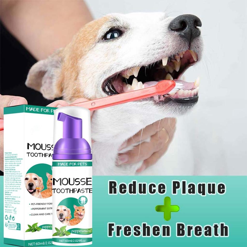 Zahnpasta für Haustiere, Katzen und Hunde zur Reduzierung von Mundgeruch, Mundhygiene, Reinigungsmittel, frischer Geruch. 60 ml
