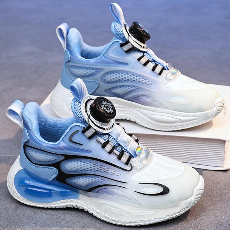 Boys Shoes New Mesh Breathable Children's Sports Shoes Medium Older Boys Boys Rotating Buckle Running Shoes