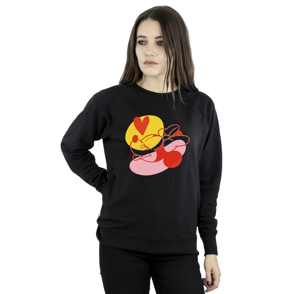 Disney Womens/Ladies Minnie Mouse Tongue Heart Sweatshirt
