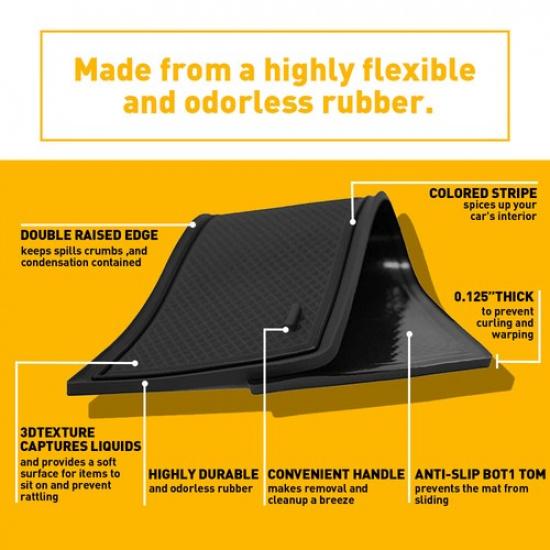 For 2016-2022 Toyota Tacoma Cup and Door Center Console Liner Insert Black Trim