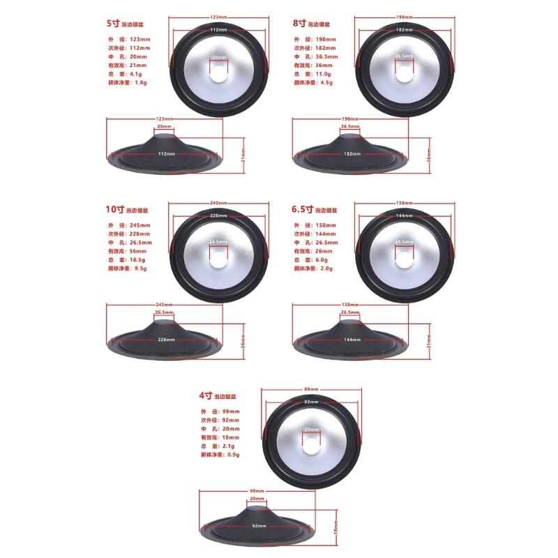 Speaker Cones Replacement Easy Installation for 4 5 6.5 8 10Inch Woofers Replacement