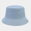New solid color denim bucket hat women's literary and retro casual basin hat spring travel visor