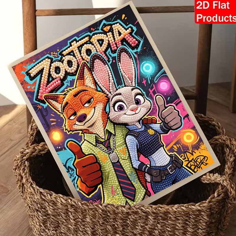 Disney Zootopia pearl painting handmade diy pearl art painting simple living room hanging painting decoration
