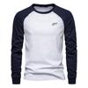 T-shirt da uomo casual larga a maniche raglan patchwork tinta unita maglietta base