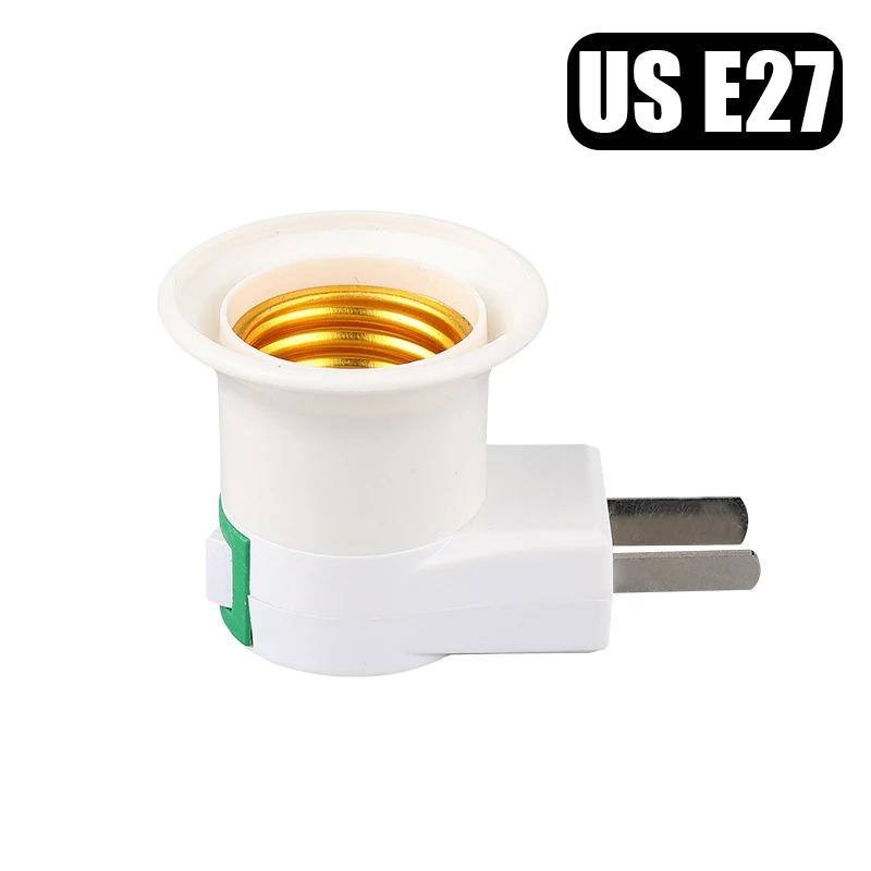 Direct Plug-in 360°Rotary E27 Socket with Switch Plug in Lamp Holder Converter for LED Bulb Light EU US Plug Adapter Lamp Base