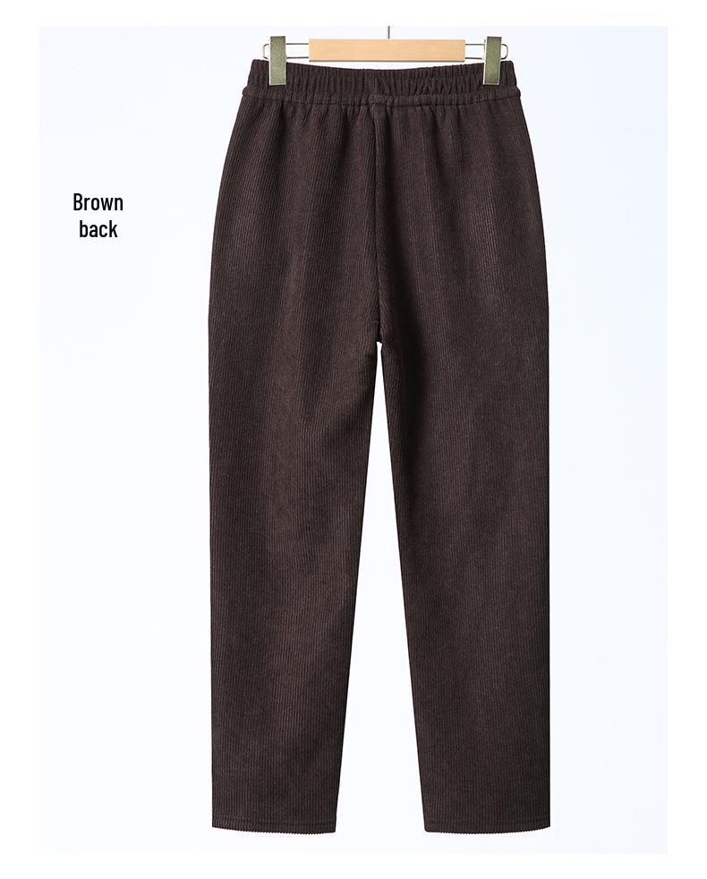 2024 New Style Plus Velvet Thick Slimming Harem Pants for Middle-Aged Women: Autumn/Winter Fashion