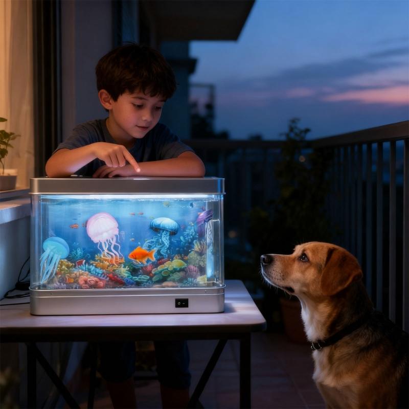 Realistic Swimming Jellyfish Desk Light With Soft LED USB Power Plastic Design Fishtanks Shape Lamp Home Decors