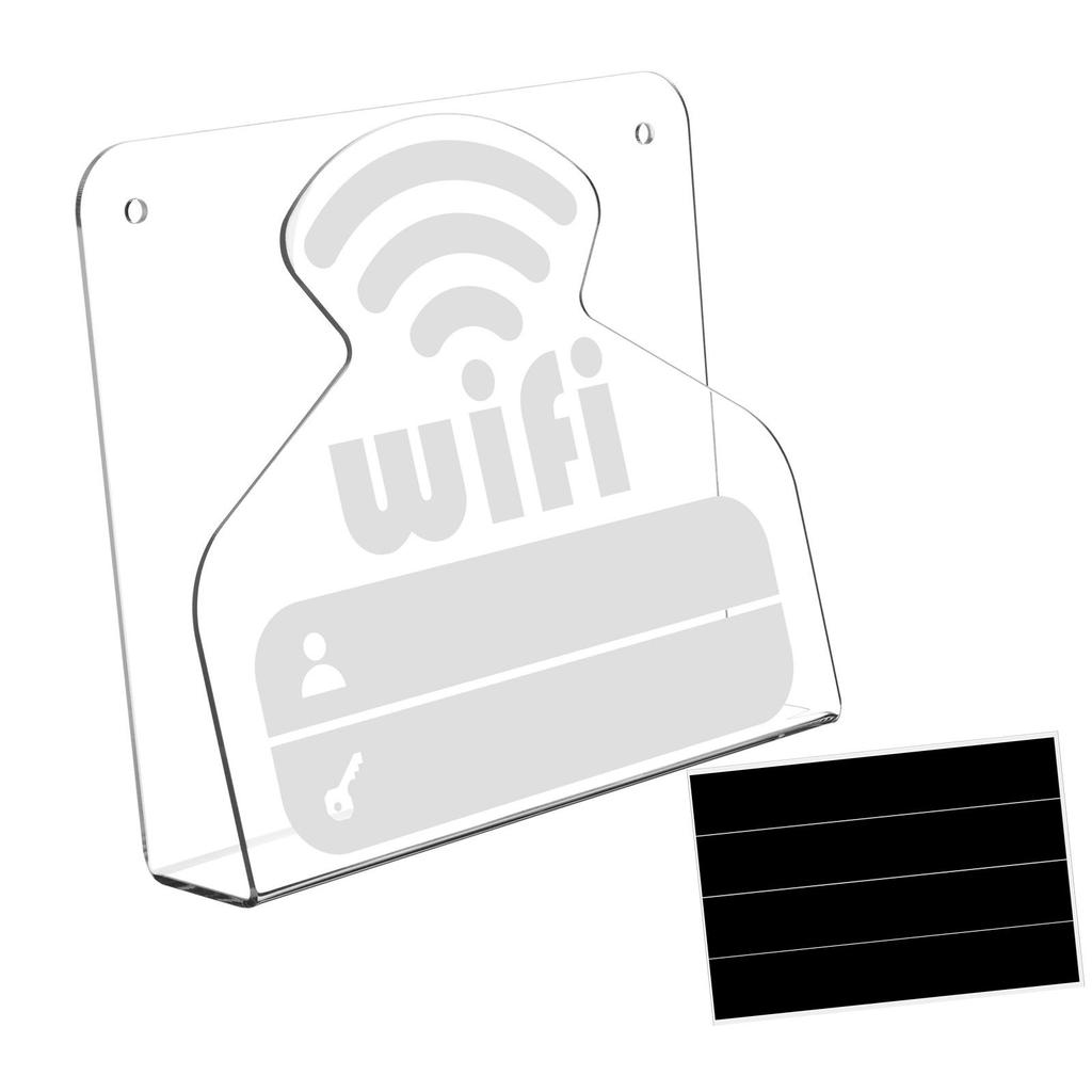 WiFi Pattern Password Sign Rack, Table Display Holder, Sturdy Clear