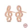 100% 925 Sterling Silver Rose Gold Heart Geometric Pave CZ Hoop Earrings For Women Wedding Engagement Birthday Jewelry Gift 2023