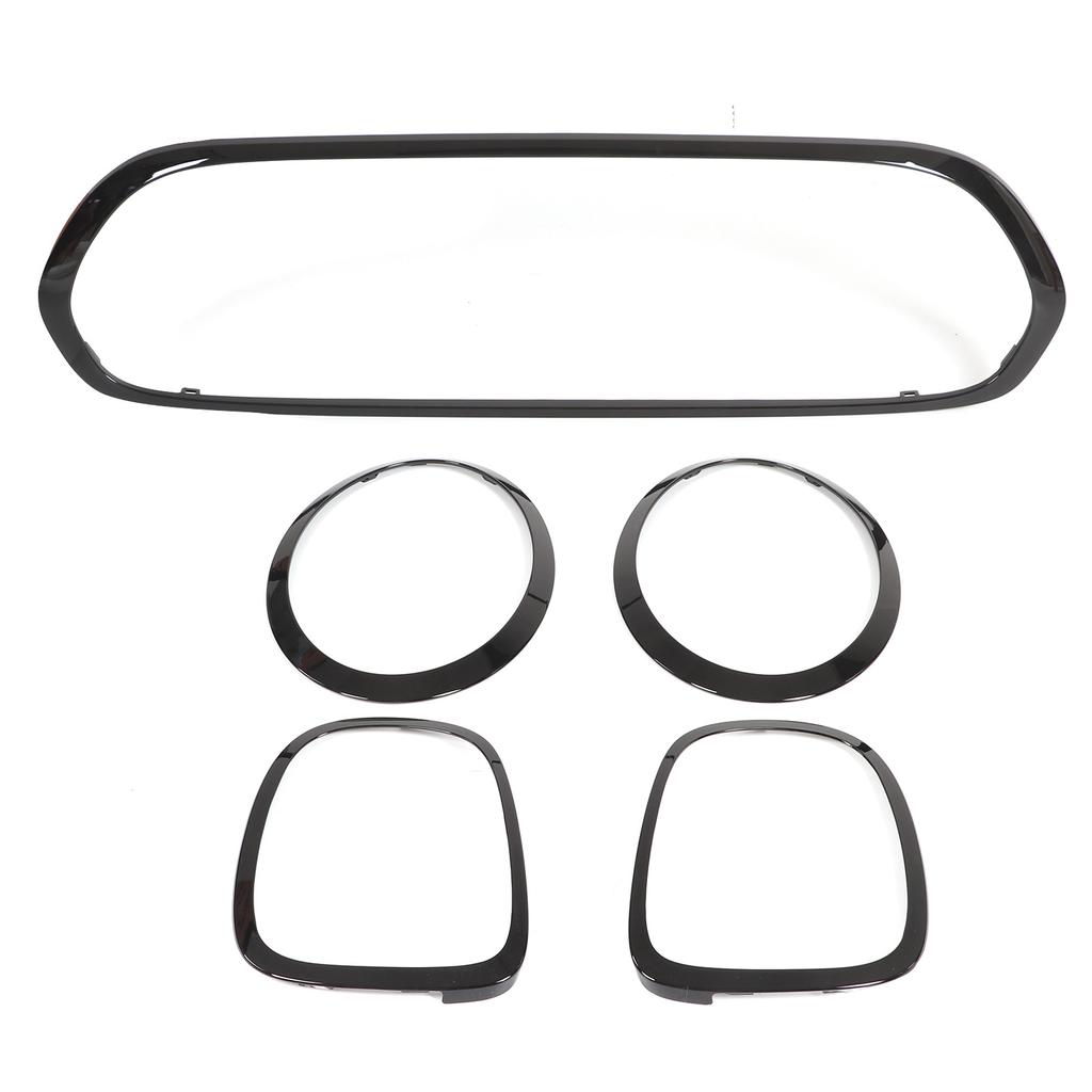 5pcs Gloss Black Headlight Taillight Grille Surround Cover Trims Replacement for Mini F55 F56 F57 One Cooper S JCW 2014+