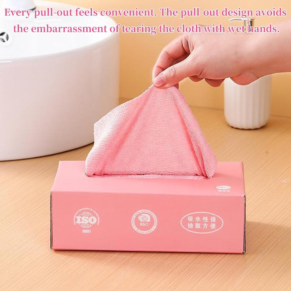 20Pcs/box Microfiber Towel Absorbent Kitchen Cleaning Dishcloth Non-stick Oil Dish Rags Napkins Home Cleaning Cloth Rags in Box