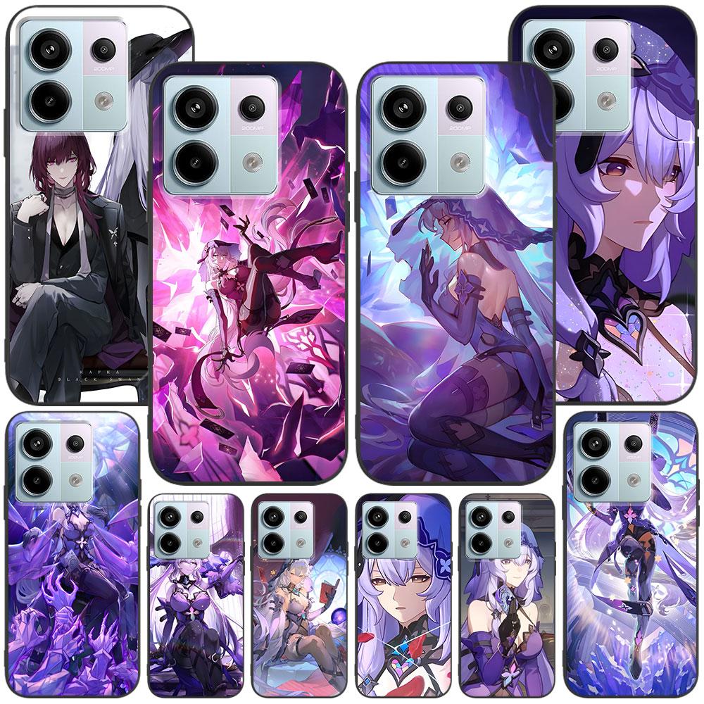 Black Swan Star Rail Game Case for Xiaomi Redmi 10 10C 9C 9A 9i 9 Prime 9T 12 12C 10A K40 Pro Black Soft TPU Mobile Phone Cover