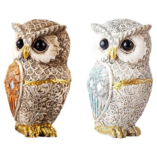 Owl Statue Realistic Look Animal Themed Ornament Owl Collectible Figurine