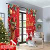 2pcs 2D Flat Printing Merry Christmas Scene Curtains Merry Christmas Llama Santa 100% Polyester Without Electricity Festive
