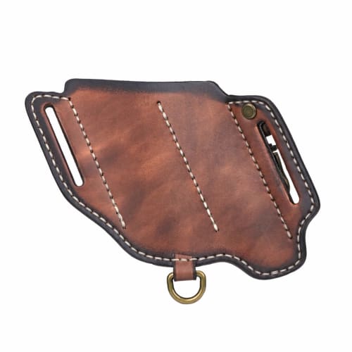 TOURBON Leather Multi-Tool Holder Belt Case for Flashlight, Pliers, and Tactical Pen