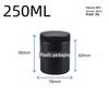 Black Wide-Mouth PE Plastic Sealed Jar for Cream/Powder - 50g, 100g, 150g, 300g, 500g, 1L