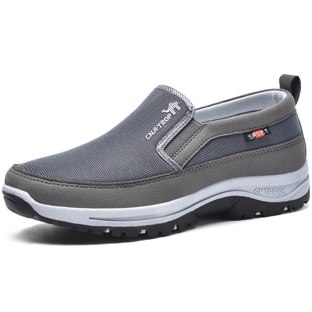 Men's Arch Support Slip-On Canvas Loafers Outdoor Casual Anti-slip Orthopedic Shoes Flat Walking Boat Shoes
