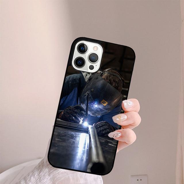 Welder Welding Hot Metal Worker Phone Case For iPhone 17 Air 13 12 14 15 16  Cover For Apple Pro Max Plus SE Coque