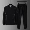Men's Plus Size Cotton Sportswear Set: Stand Collar Jacket & Crew Neck Sweatshirt, Two or Three Piece Casual Set