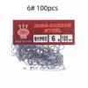 100Pcs/Box High Carbon Steel Fish Hook Durable High Strength Barbed Fishing Hooks With Ring For Carp Fishing Accessories