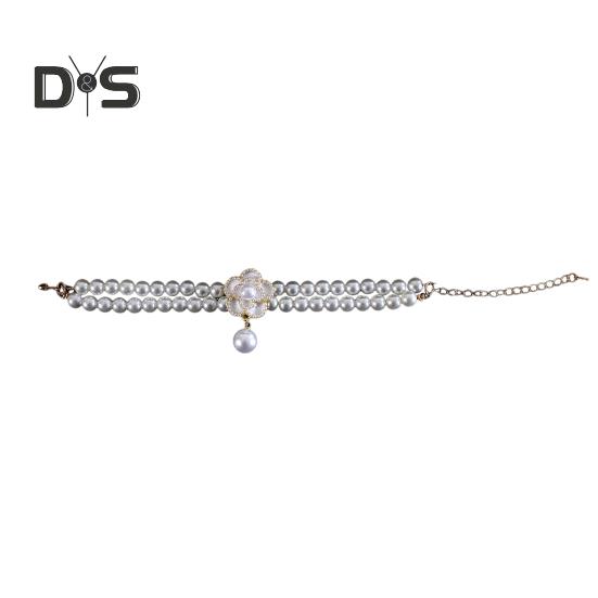 

Шикарный ошейник для домашних животных с подвеской в ​​виде цветка из искусственного жемчуга, двухслойное ожерелье для кошек и собак, модные регулируемые элегантные аксессуары для праздничных вечеринок XS белый