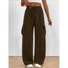 Womens Wide Leg Casual Pants Winter Mid-Rise Loose Fit Joggers With Drawstring Waist Comfortable Everyday Trousers