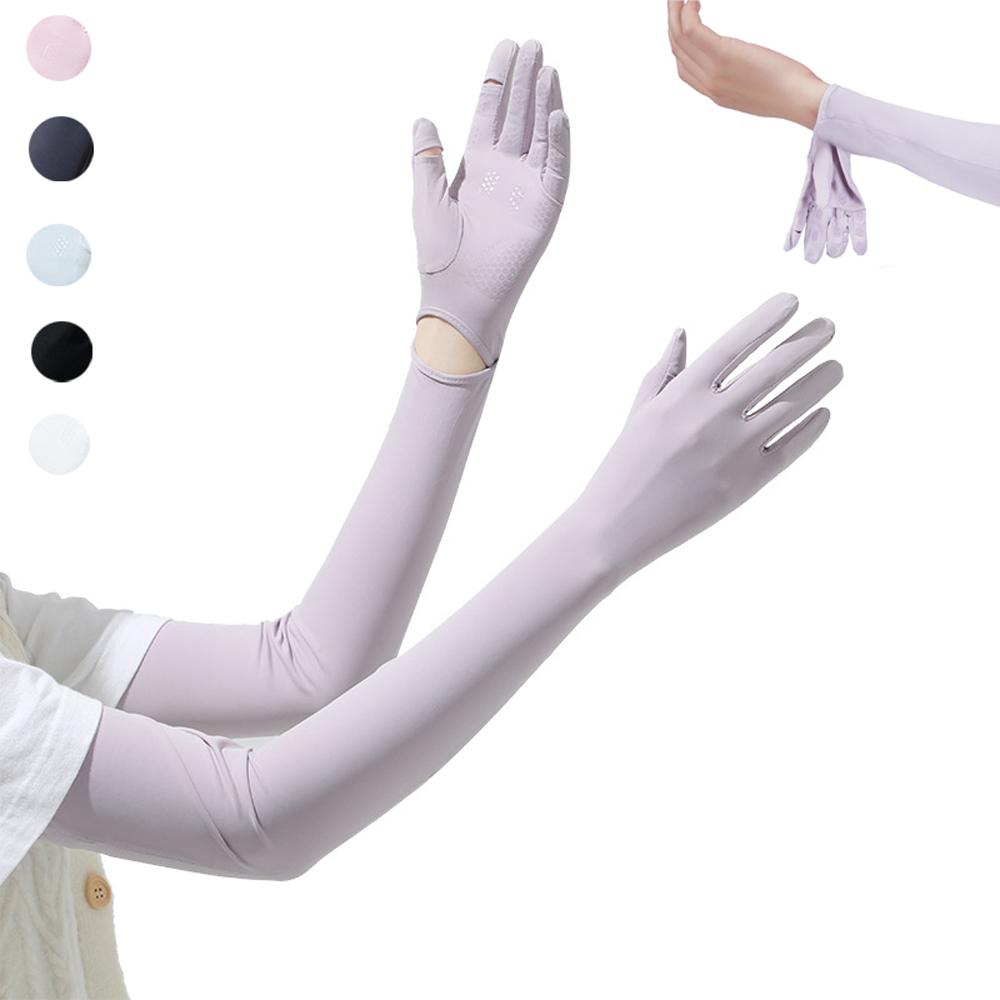 

Женские длинные перчатки с защитой от ультрафиолета, сенсорные перчатки для вождения, UPF 50+ для занятий спортом на открытом воздухе, велоспорта