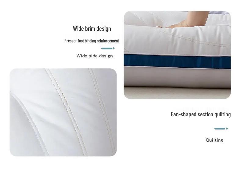 New All-Cotton Embroidery Neck Support Pillow - Five-Star Hotel Quality, Cervical Spine Sleep Aid