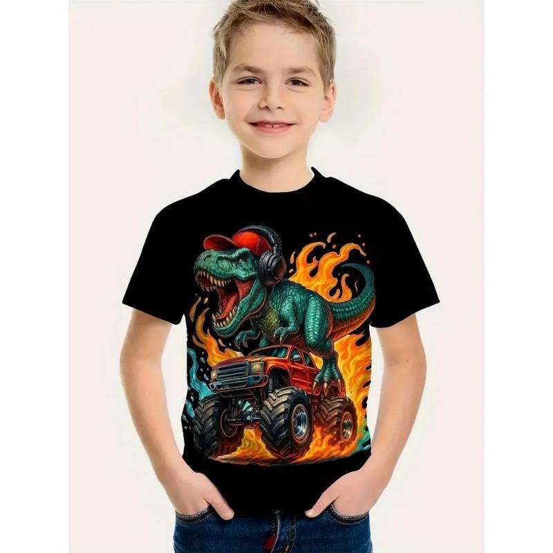 Cool Auto Jongens T-shirt Mode 3D Print Zomer Kinderen Korte Mouw Tops Lichte T-shirts Buiten Comfortabele Kindermode
