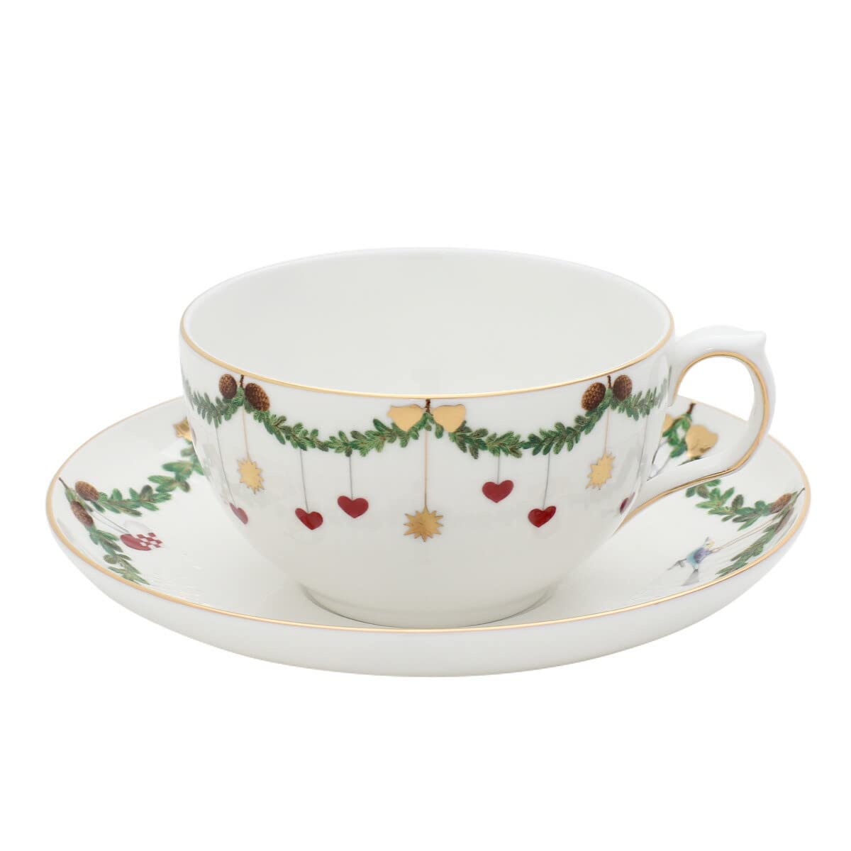 

Royal Copenhagen Star Fluted Christmas Collection Tea Cup Saucer 300ml 2503086 2503086 & [Item] білий