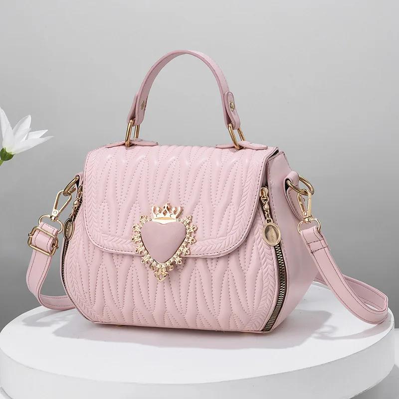 

Classic Pleated Women S Small Square Bag Fashionable and Versatile Single Shoulder Crossbody Bag Large Capacity Casual Handbag 24x13x18cm