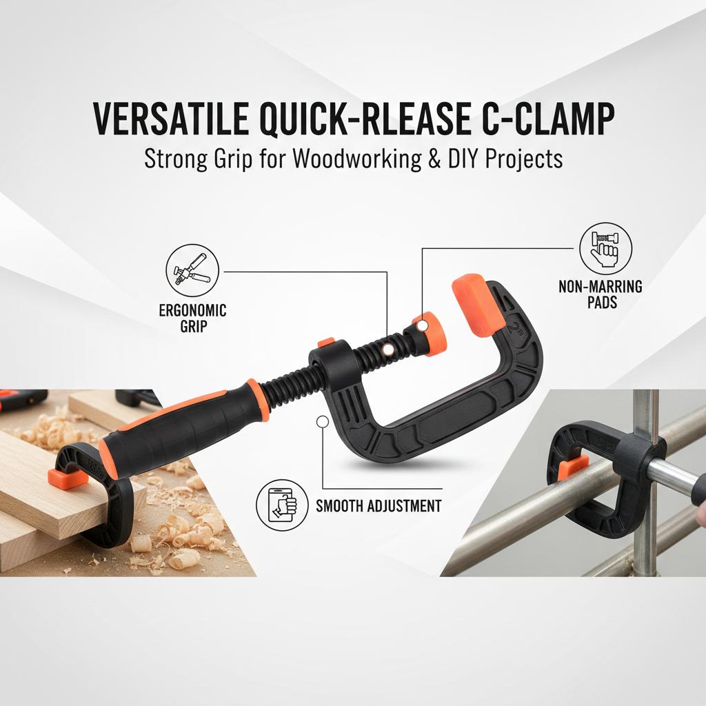 Quick Release C-Clamp G-Clamp Woodworking Plastic Clamp Tool With Ergonomic Handle For DIY And Repair