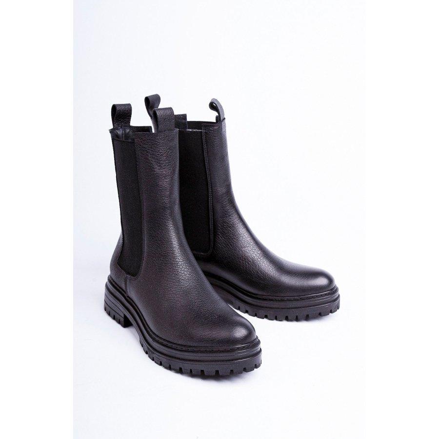 Women's Genuine Leather Casual Long Boots Long Chelsea
