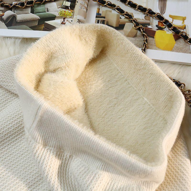 Вязаная юбка средней длины для женщин осенью и зимой. Плюшевая юбка с разрезом на спине — фото 4