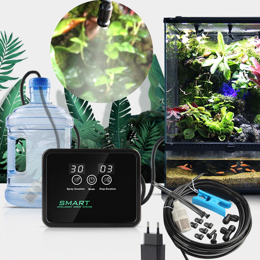 Reptile Fogger Terrariums Humidifier Automatic Rainforest Watering System Spray Kit Intelligent for Greenhouses Plants Snake