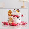 Electric Waving Lucky Cat Ceramic Ornament for Home, Living Room, Shop, or Cashier Desk.